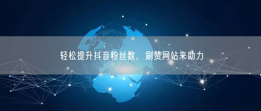 轻松提升抖音粉丝数,刷赞网站来助力