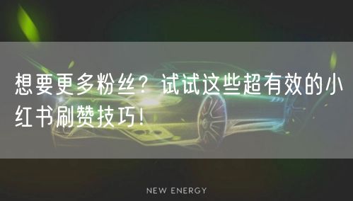 想要更多粉丝?试试这些超有效的小红书刷赞技巧!