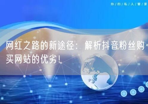 网红之路的新途径:解析抖音粉丝购买网站的优劣!