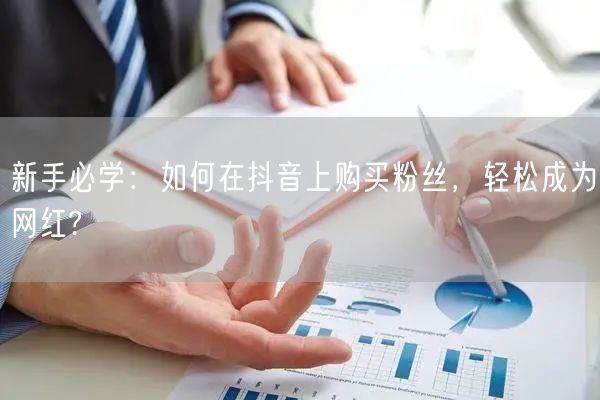 新手必学:如何在抖音上购买粉丝,轻松成为网红?
